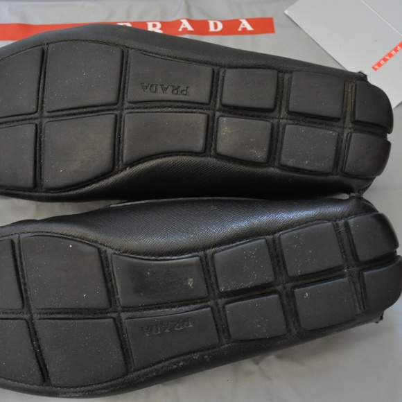 Prada Driving Loafers. Black Calfskin Leather main image 4
